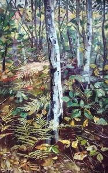 Birkenwald Oil Painting by Karl Hagemeister