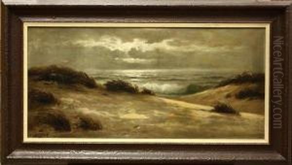 Moonlight On The Dunes And Sea Oil Painting by Nels Hagerup