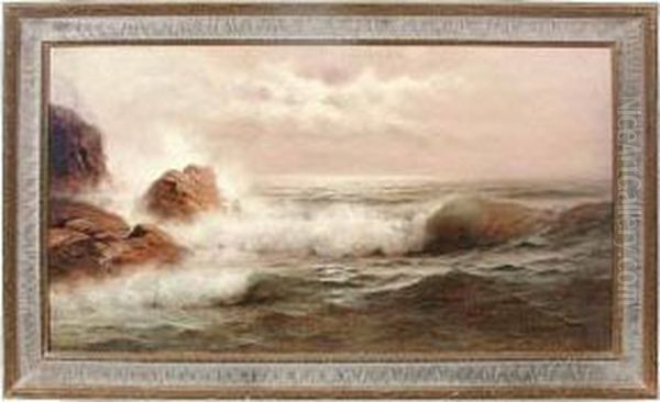 California Seascape With Rocks Oil Painting by Nels Hagerup