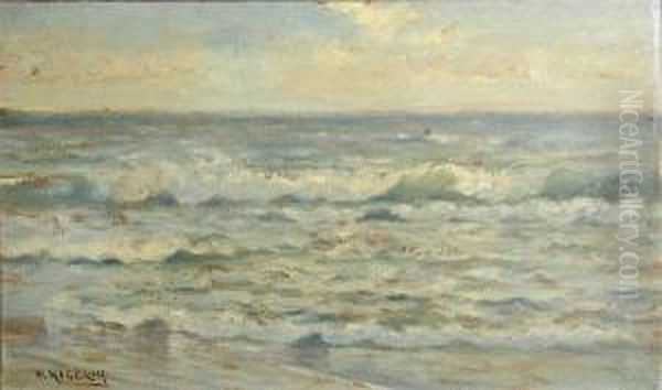 Shoreline Waves Oil Painting by Nels Hagerup