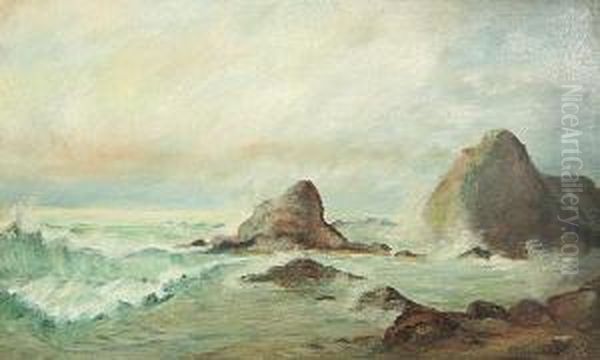 Coastal Rocks Oil Painting by Nels Hagerup