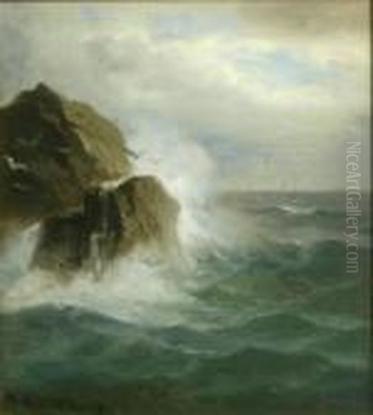 Crashing Waves Oil Painting by Nels Hagerup