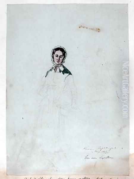 An unfinished portrait of Florence Nightingale (1820-1910) 1856 Oil Painting by George Cadogan