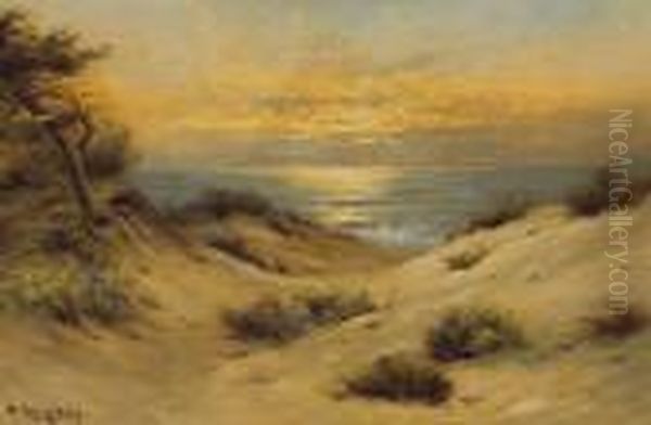 Sunset On The Dunes Oil Painting by Nels Hagerup