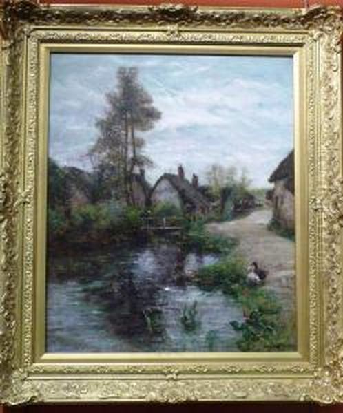 The Village Stream Oil Painting by Joshua Anderson Hague