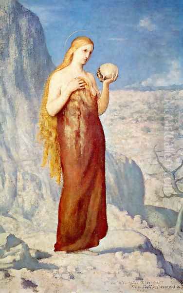 Mary Magdalene at St. Baume Oil Painting by Pierre Cecile Puvis de Chevannes