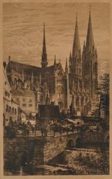 Cathedral Oil Painting by Axel Herman Haig