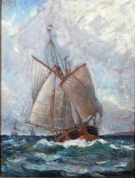 Fregatt Oil Painting by Axel Herman Haig