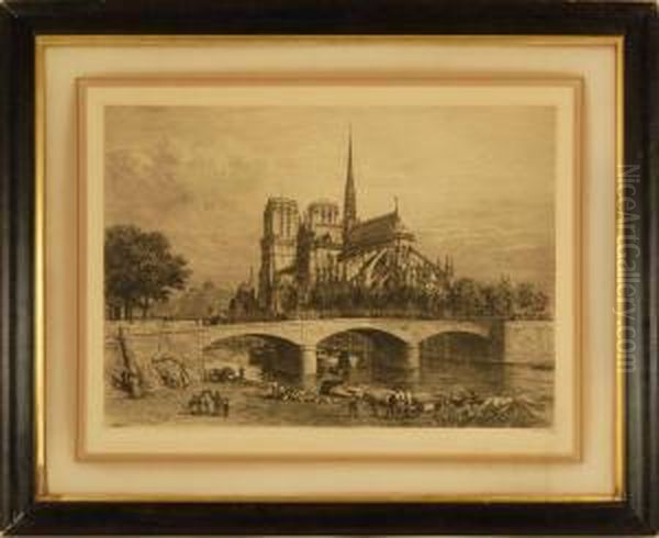 Swedish, -
 Notre Dame, Paris Oil Painting by Axel Herman Haig