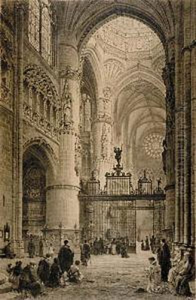 Cathedral Interior Ah Oil Painting by Axel Herman Haig