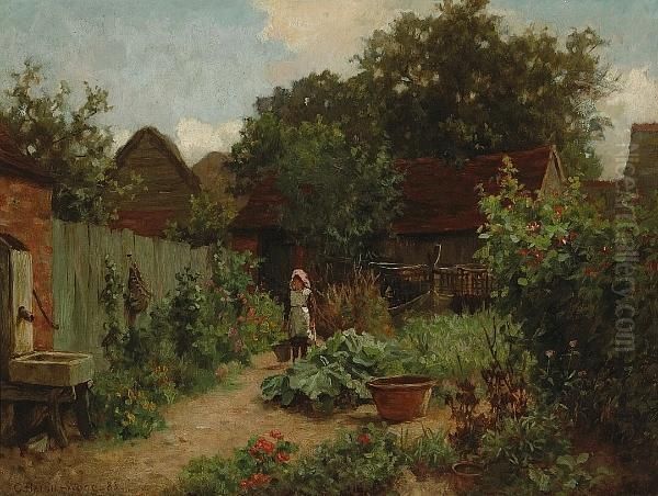 The Kitchen Garden Oil Painting by Thomas Waterman Wood