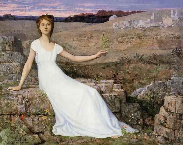 Hope, 1872 Oil Painting by Pierre Cecile Puvis de Chevannes