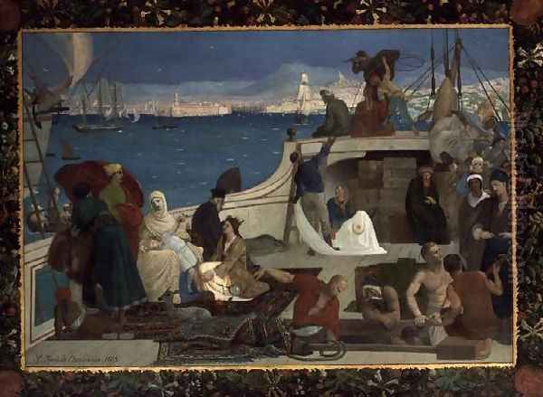 Marseilles, Gate to the Orient, 1869 Oil Painting by Pierre Cecile Puvis de Chevannes