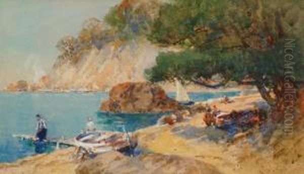 On The French Riviera Oil Painting by George Charles Haite