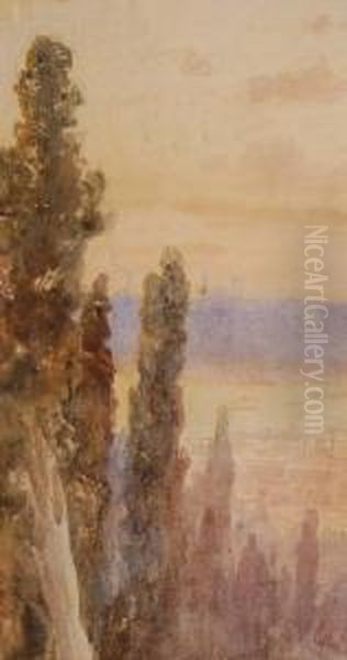 Lake Scene Constantinople Oil Painting by George Charles Haite