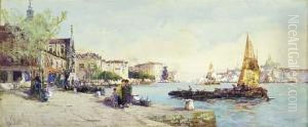 The Wharf Oil Painting by George Charles Haite