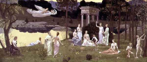 The Sacred Wood Cherished by the Arts and the Muses (reduced version) 1884-89 Oil Painting by Pierre Cecile Puvis de Chevannes