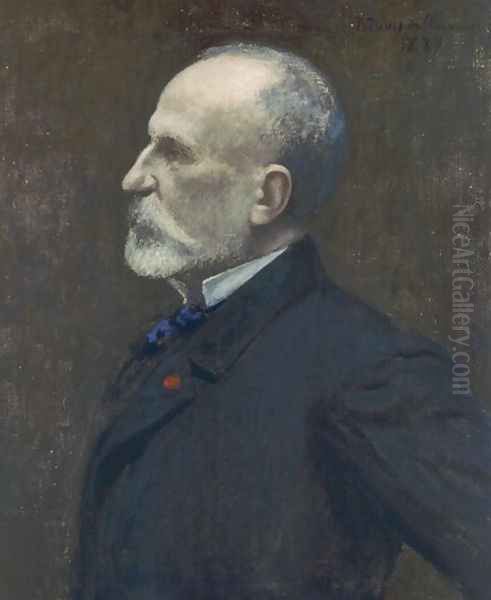 Self Portrait, 1887 Oil Painting by Pierre Cecile Puvis de Chevannes