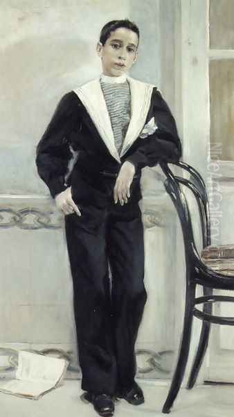 Portrait of Manuel Ramos Villegas, Full Legnth Oil Painting by Jose Villegas y Cordero