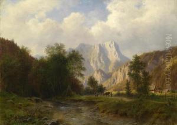 The Tolzsteinnear Afflenz Oil Painting by Ludwig Halauska