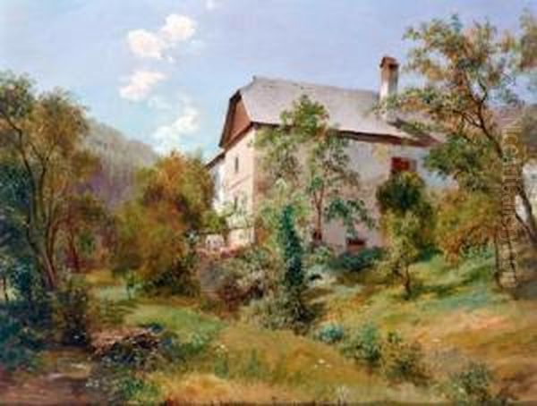 Motiv Bei Purkersdorf Oil Painting by Ludwig Halauska