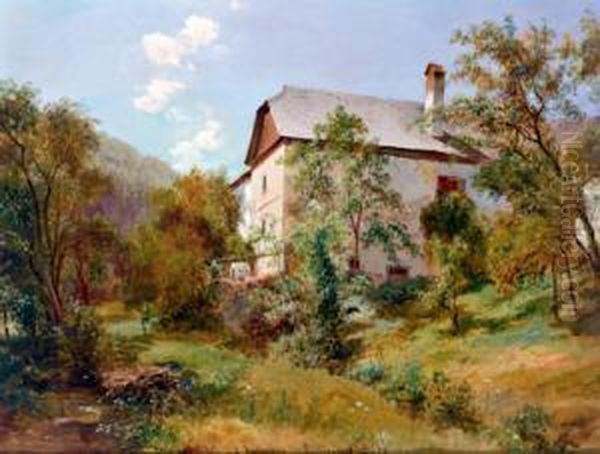 Motivo Presso Purkersdorf Oil Painting by Ludwig Halauska