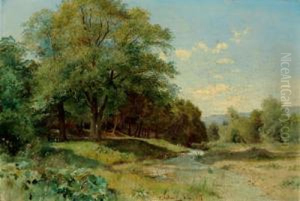 Landschaft In Niederosterreich Oil Painting by Ludwig Halauska