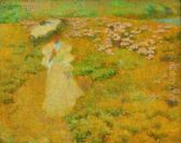 A Walk Through The Fields Oil Painting by Philip Leslie Hale