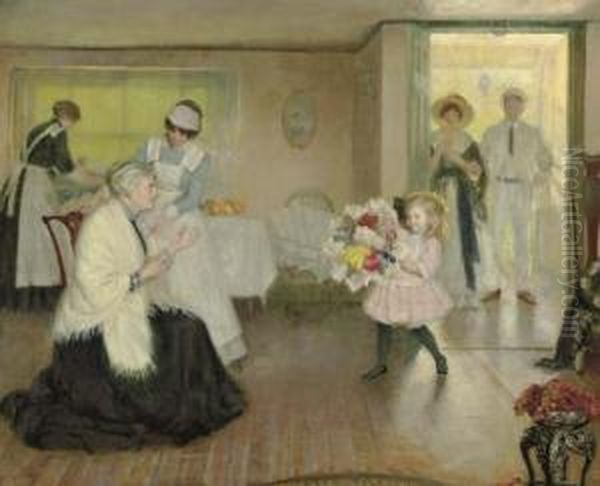 A Family Affair Oil Painting by Philip Leslie Hale