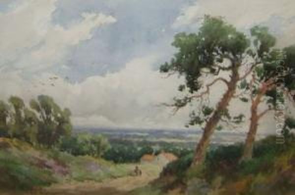 Country Scene (see Labels Verso) Oil Painting by Richard William Halfnight