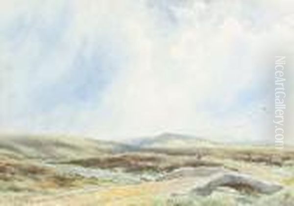 On The Moors Oil Painting by Richard William Halfnight