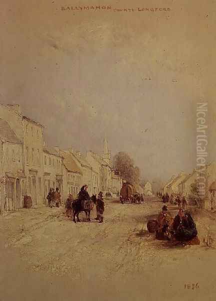 Ballymahon, County Longford, 1836 Oil Painting by Thomas Creswick