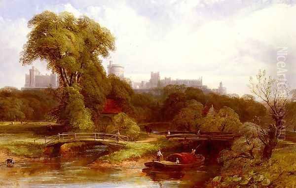 A View Of Windsor Castle Oil Painting by Thomas Creswick