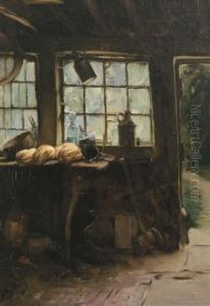 The Gardener's Workshop Oil Painting by Bernard Hall