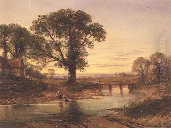 Evening Oil Painting by Thomas Creswick