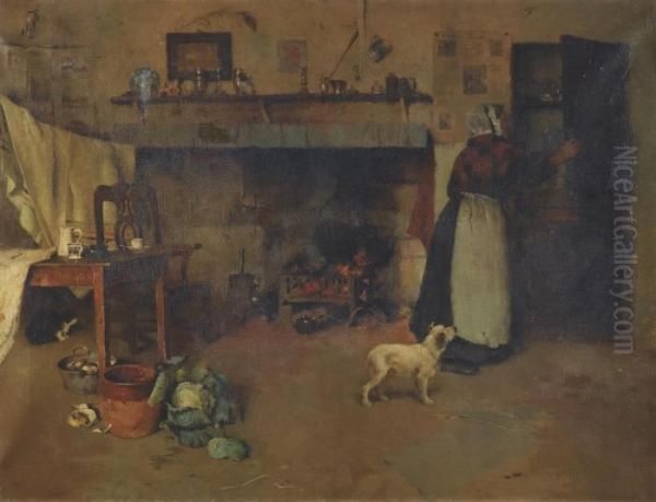 Old Mother Hubbard Oil Painting by Frederick Hall