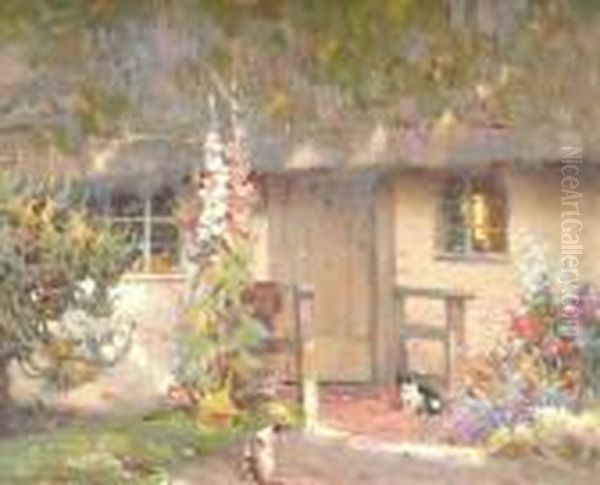 The Cottage Door Oil Painting by Frederick Hall