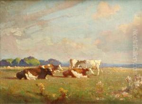 Sunny Meadows Oil Painting by Frederick Hall