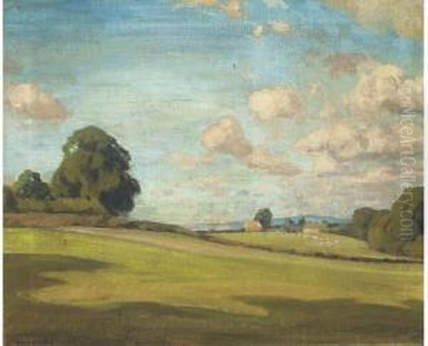 Across The Valley, Storrington Oil Painting by Frederick Hall