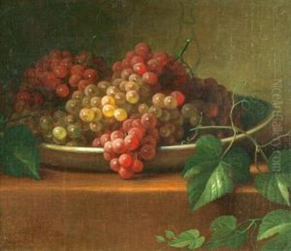 Grapes In A Porcelain Bowl Oil Painting by George Henry Hall