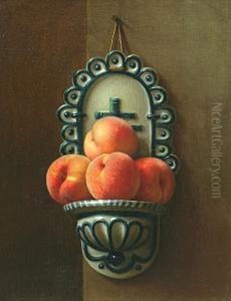 Still Life With Peaches Oil Painting by George Henry Hall