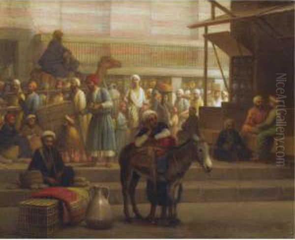 At The Market Oil Painting by George Henry Hall