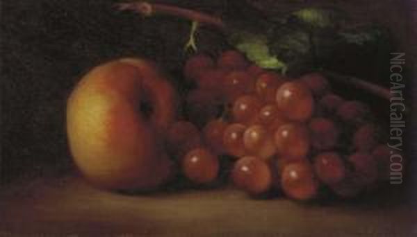 A Still Life With Grapes And A Peach Oil Painting by George Henry Hall