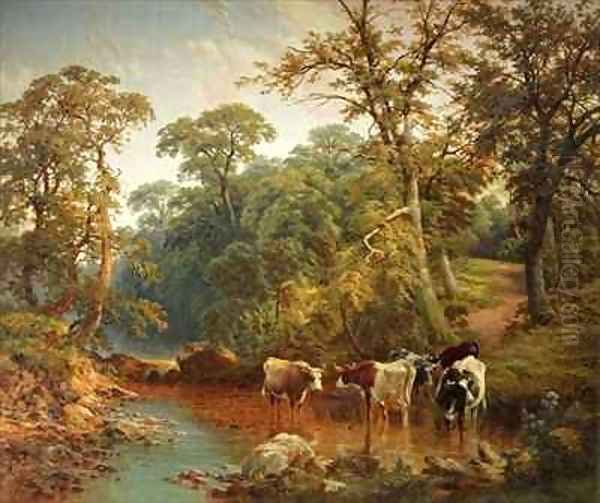 A Shady Retreat Oil Painting by Thomas Creswick