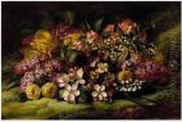 Still Life With Flowers Oil Painting by George Henry Hall