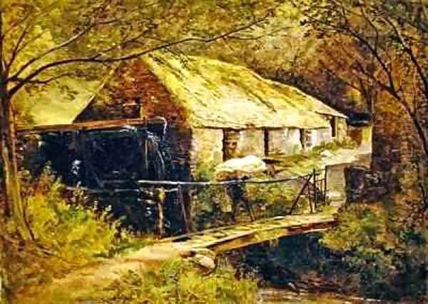 Dolgelly Mill North Wales Oil Painting by Thomas Creswick