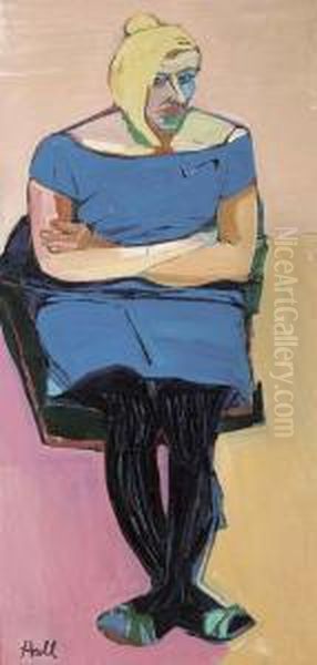 Seated Lady Oil Painting by Kenneth Hall