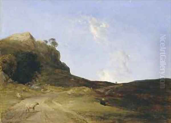 Moorland Landscape Oil Painting by Thomas Creswick