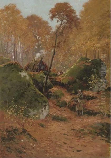 The Elderly Woodcutter Oil Painting by Edward Charles Halle