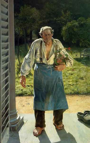 The Old Gardener Oil Painting by Emil Claus